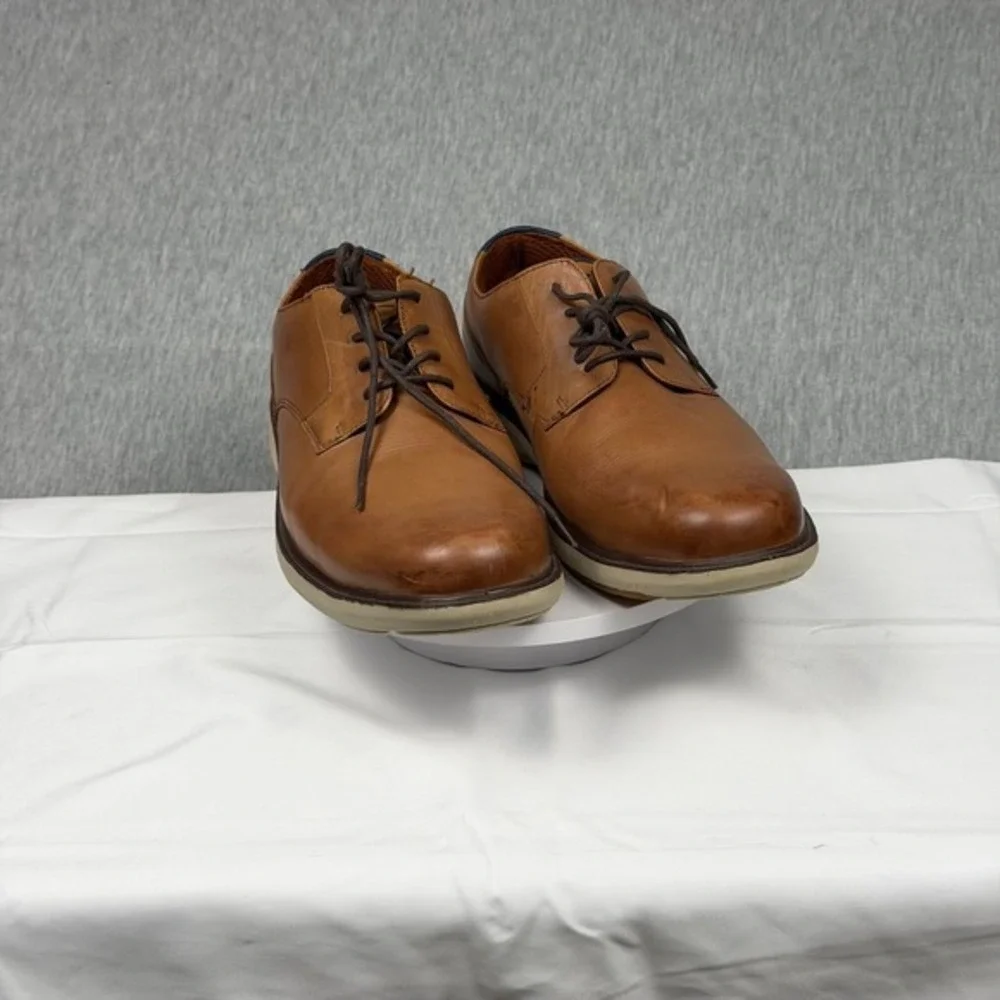 Nunn‎ Bush Kore Pro Mens 10W Cognac Leather Oxford Dress Shoes 84715-908